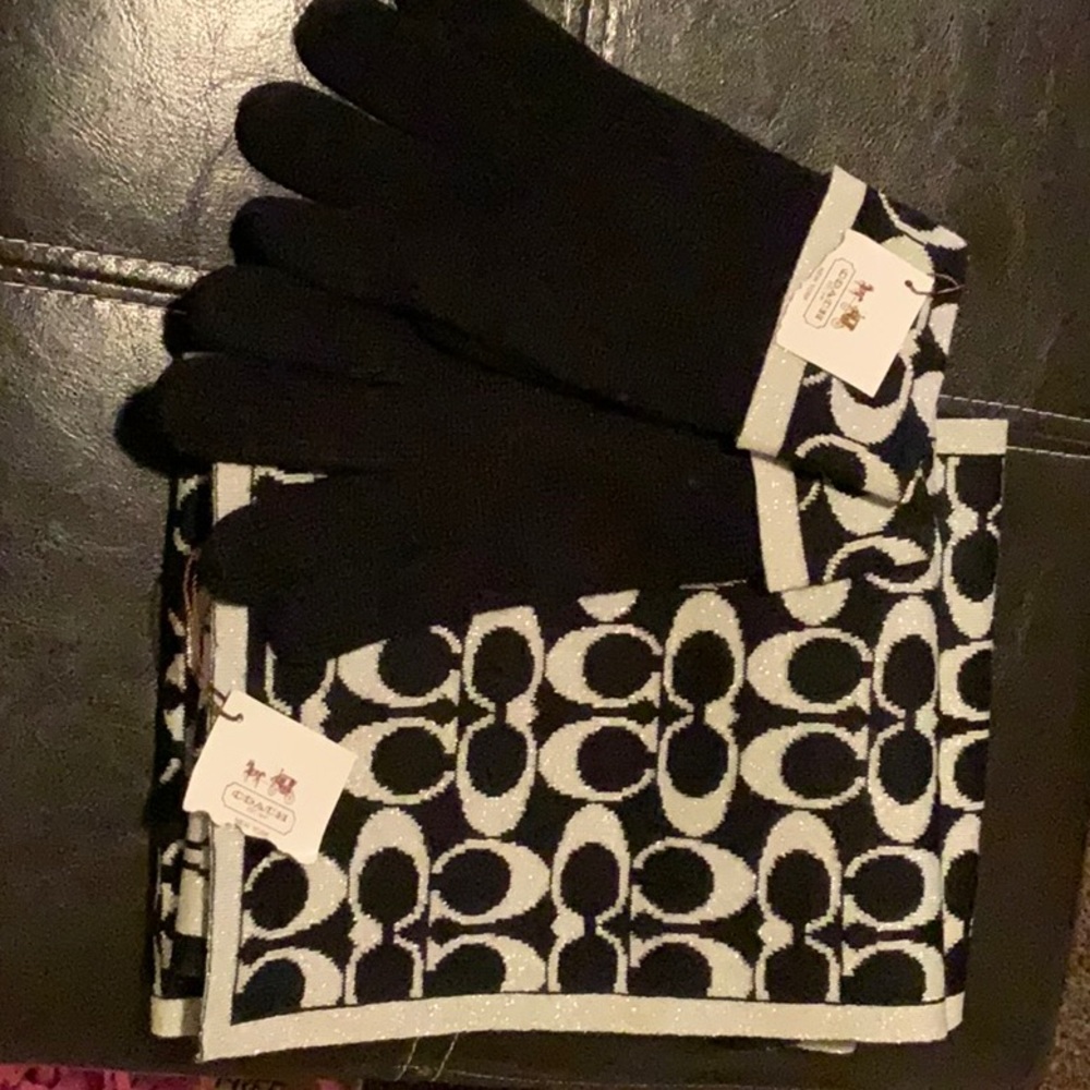 Authentic Coach Gloves and Scarf